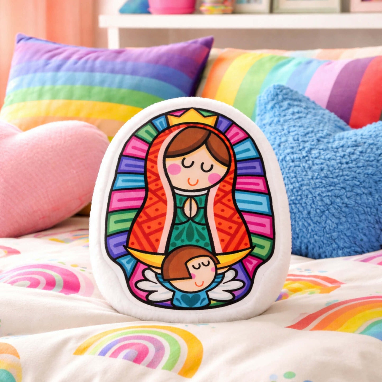 Cojincito Virgencita Plis Colorida