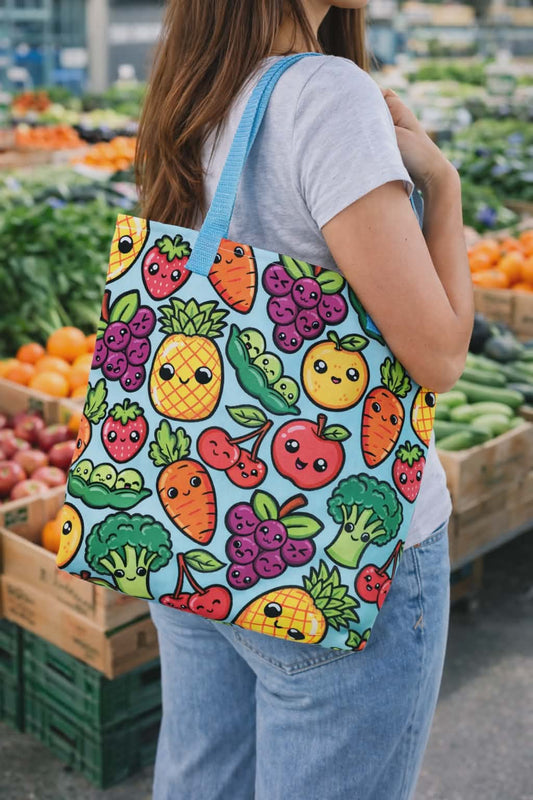 Bolsa frutas y verduras Kawaii