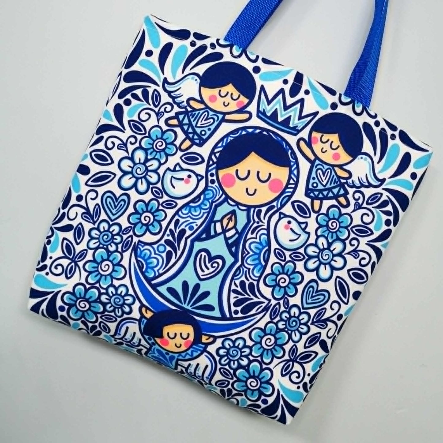 Bolsa Virgen estilo Talavera Azul