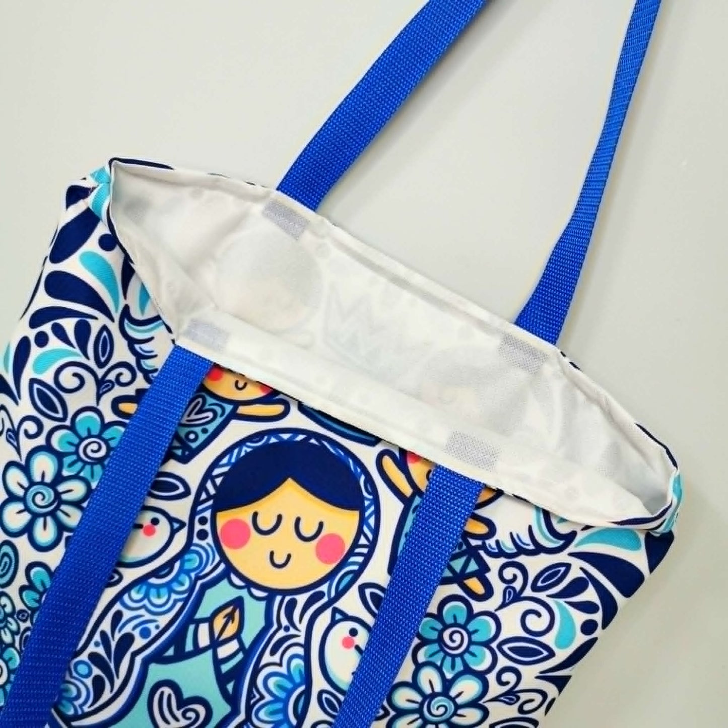 Bolsa Virgen estilo Talavera Azul