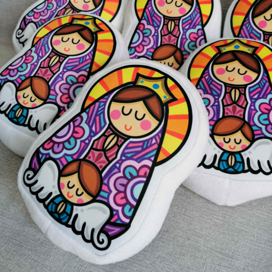 Cojin Virgen Maria en Caricatura Tierno