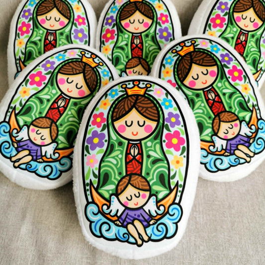 Cojin Virgen de Guadalupe Caricatura Artesanal.