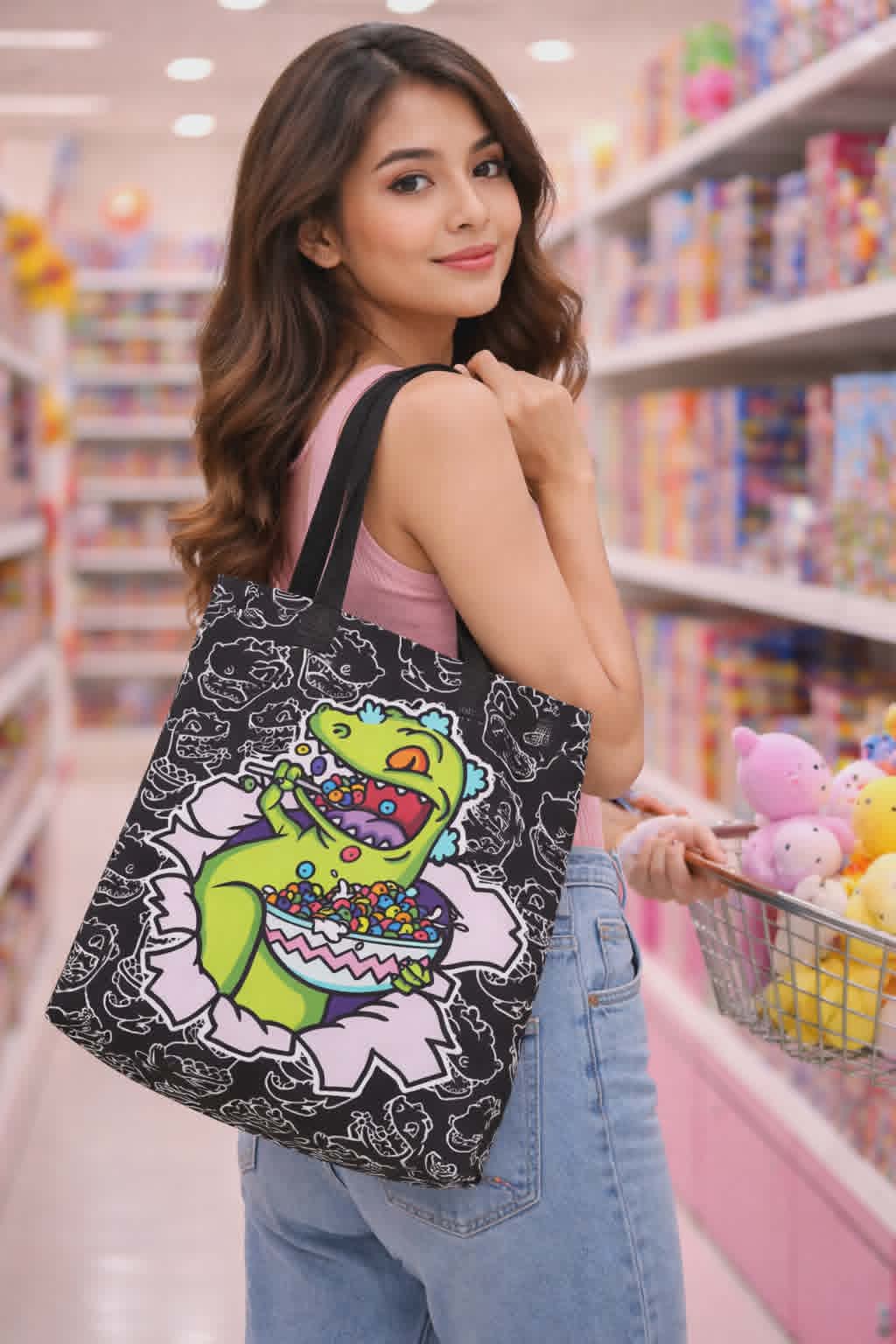 Tote Bag Reptar Rugrats Dinosaurio 90s.