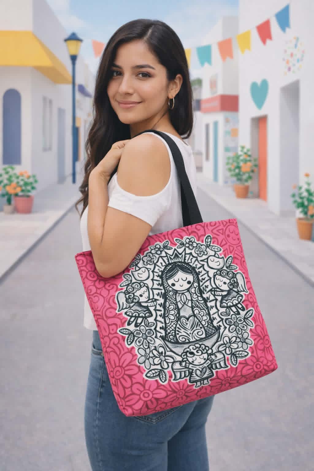 Virgencita Plis Tote Bag en Boceto