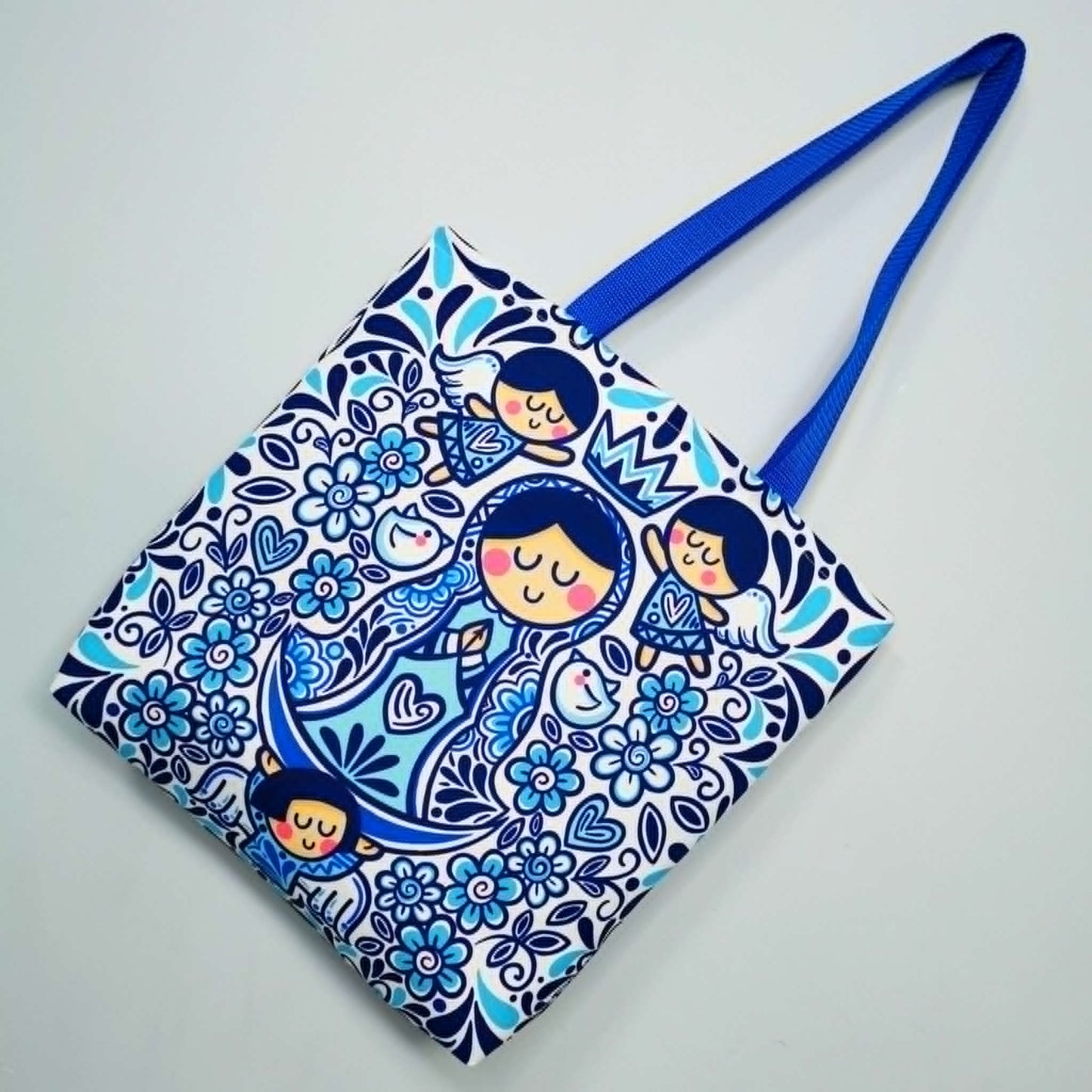 Bolsa Virgen estilo Talavera Azul