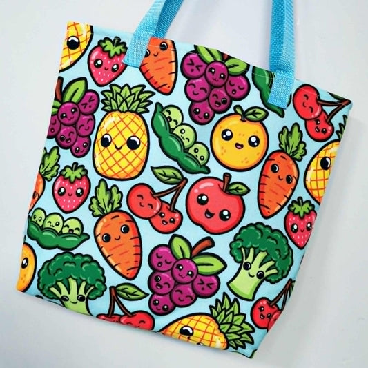 Bolsa frutas y verduras Kawaii